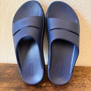 Oofos Women’s 8 / Men’s 6 Unisex Navy Blue OOahh Slide Recovery Sandal Orthotic